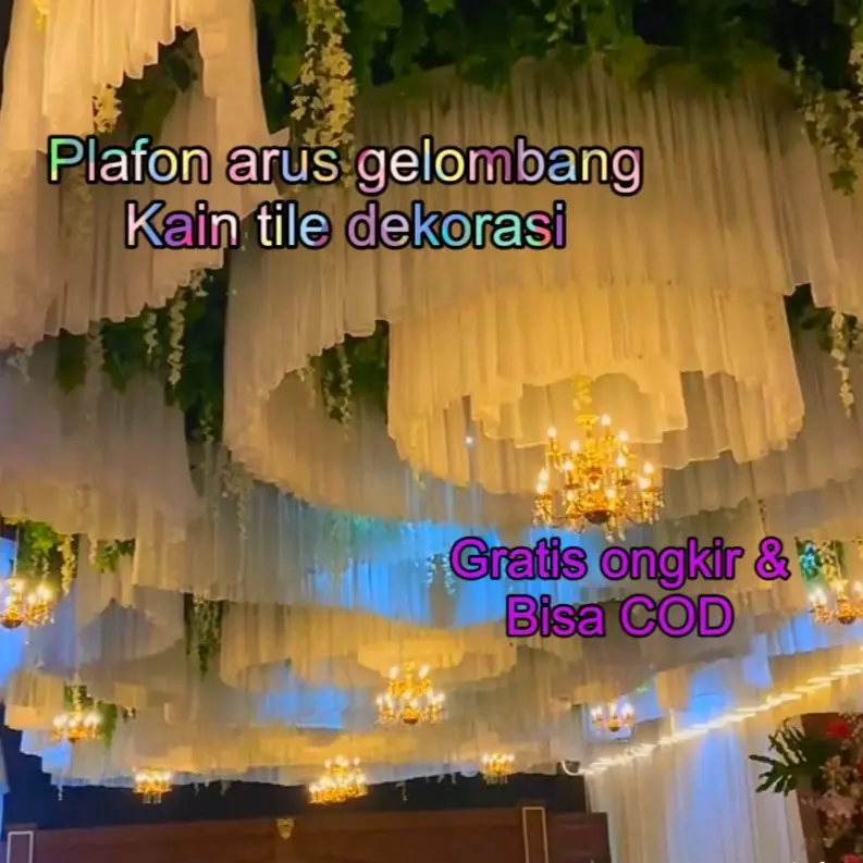 Plafon arus rumbai kain tile dekorasi