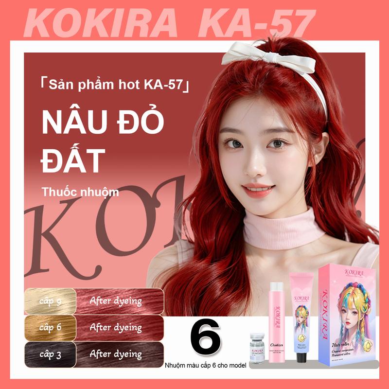  KOKIRA thuốc nhuộm tóc thuốc nhuộm tóc nâu hồng đào tai nha nhuộm tóc nhuỘm tóc nhuộm NÂU ĐỎ ĐẤT-57 thuốcnhuộm cho bà bầu tại nhà đen 