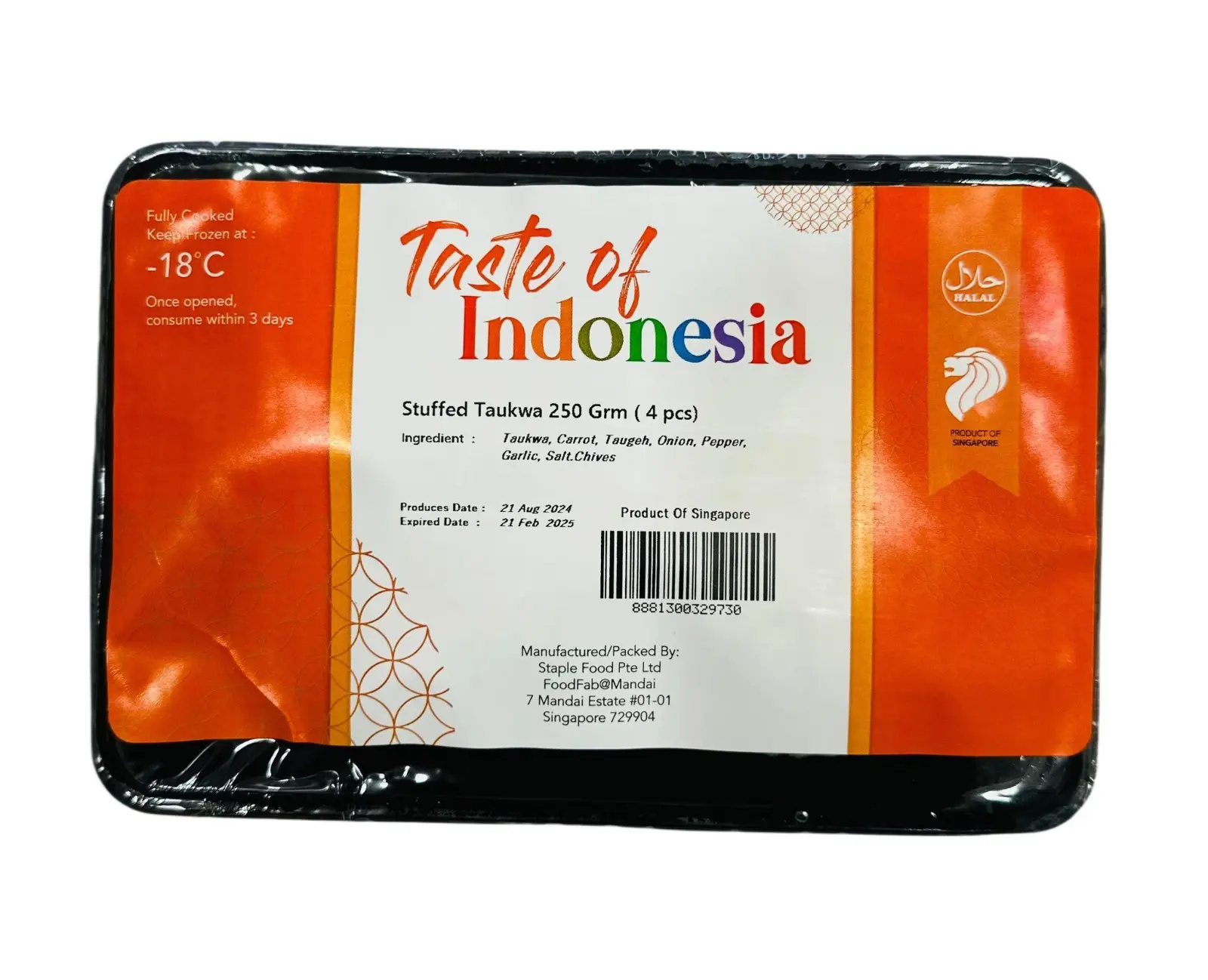 Taste of Indonesia (T.O.I) Stuffed Taukwa 250g (4 Pcs)