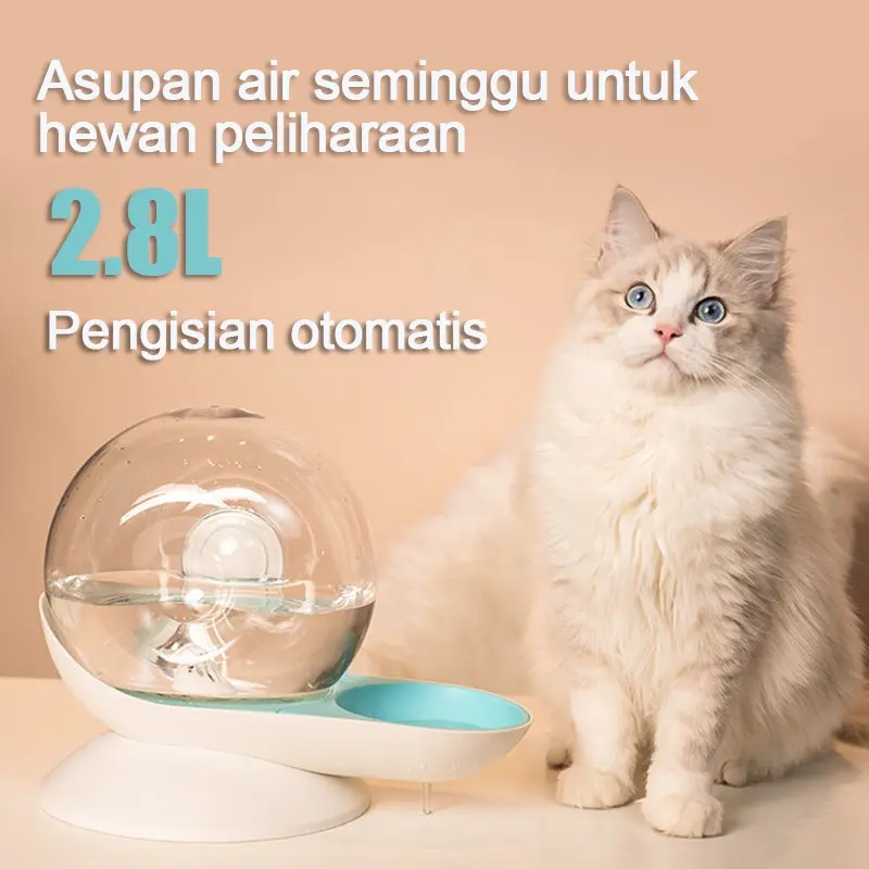 2.8L Mesin Isi Ulang Air Otomatis Hewan Peliharaan / Perangkat Minum Kucing Dan Anjing / Biru Muda 0