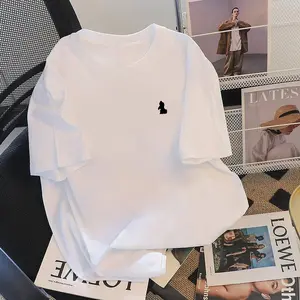 【100% Cotton】Kaos putih Lengan Pendek Vintage/Loose short sleeve bermotif troops woman/Round neck oversize Baju/baju atasan wanita terbaru/Polos basic atasan/Ootd kekinian santai outfit