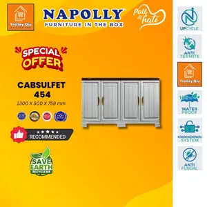 Lemari tv / Lemari serbaguna / Lemari plasti / Lemari Buffet Cabsulfet 454 Wood kayu Plastik / buffet tv 4 pintu Napolly / Lemari tv Napolly