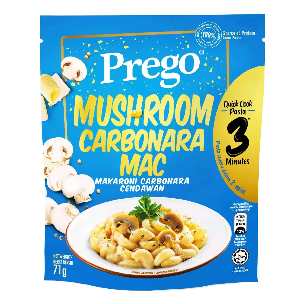Prego Mushroom Carbonara Mac Quick Cook Pasta Food (Halal) Instant noodles