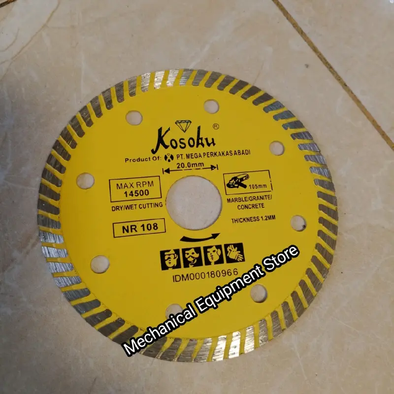 Diamond Wheel Super Thin 1.2mm Dry/wet Cutting 105 x 8 x 20mm Kosoku mata gerinda 4