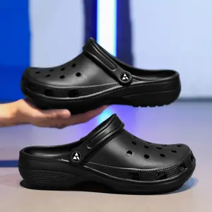 Sandal Clog Pria Kodok Baim Sendal Terbaru Dewasa Casual  Cowok Slop Hitam Beige Puith