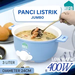 MUFID Panci Listrik 3L 400W Diameter 24cm - Keramik Teflon Anti Lengket