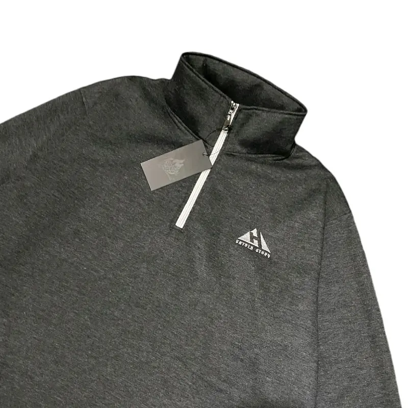 Had And Dinamic Sweater Rugby Half Zipper terbaru sweater crewneck Pria wanita jaket sweater unisex tebal Fleece Distro Bordir Cewek Suiter Keren Basic Cowok 1