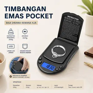 HomeTools.id Timbangan Emas Pocket Digital Kecil Bisa Selain Emas Juga Dan Easy Pocket