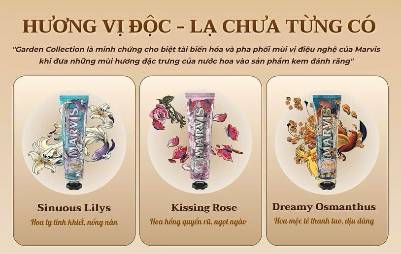 Bộ 3 kem đánh răng Marvis Garden Collection