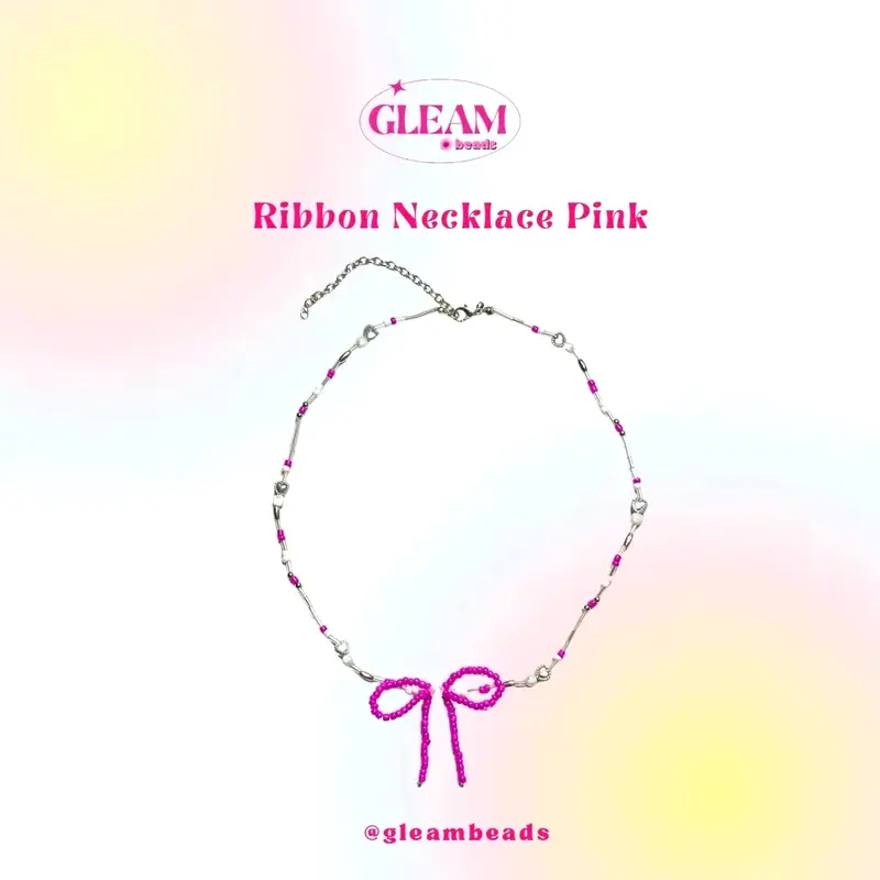 Ribbon Necklace Beads - Kalung Termurah Manik Manik 2