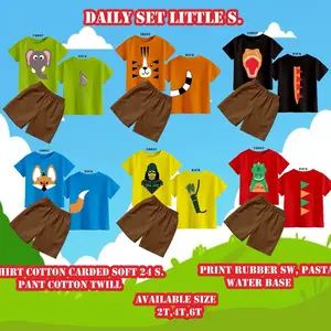 One set pakaian Anak Laki-Laki Motif animal unik dengan Warna Menarik - Fashion