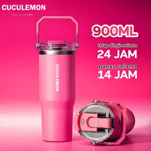 Cuculemon Tumbler Termos Stainless Steel 1L Kapasitas Besar Tahan Panas 24 Jam Insulated Botol Minum