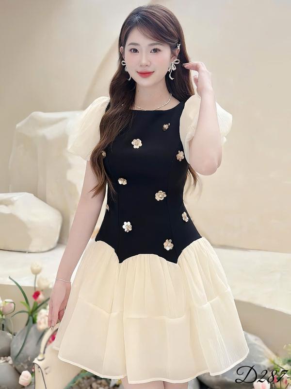  Váy BIGSIZE sang chảnh hack dáng form dễ mặc che khuyết điểm tốt - đi tiệc đi làm đi chơi đều hợp - Ú XINH STORE - D287  10 Tag Cài  