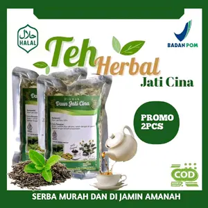 (PROMO 2 PCS )Teh Daun Jati Cina Berkah Alami isi 40gram per Pcs Air Herbal Tea hijau china