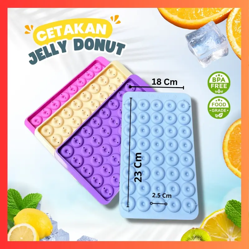 Cetakan Jelly Donat Mini Plastik Food Grade Permen Coklat Puding Jelly Jeli Biskuit Yupi Kue Kering Kecil Cake Gummy Mold 0
