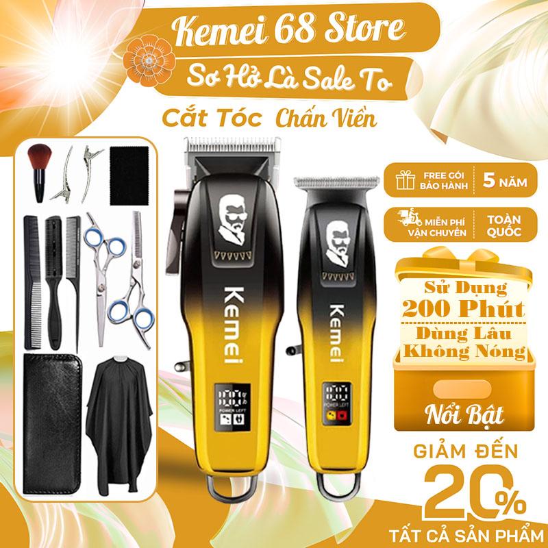 Tông Đơ Cắt Tóc Không Dây Kemei Tăng Đơ Cắt Tóc Cho Bé Người Lớn Gia Đình Pin Trâu Tiếng Ồn Thấp Lưỡi Thép Không Gỉ Đã Mài Chuốt