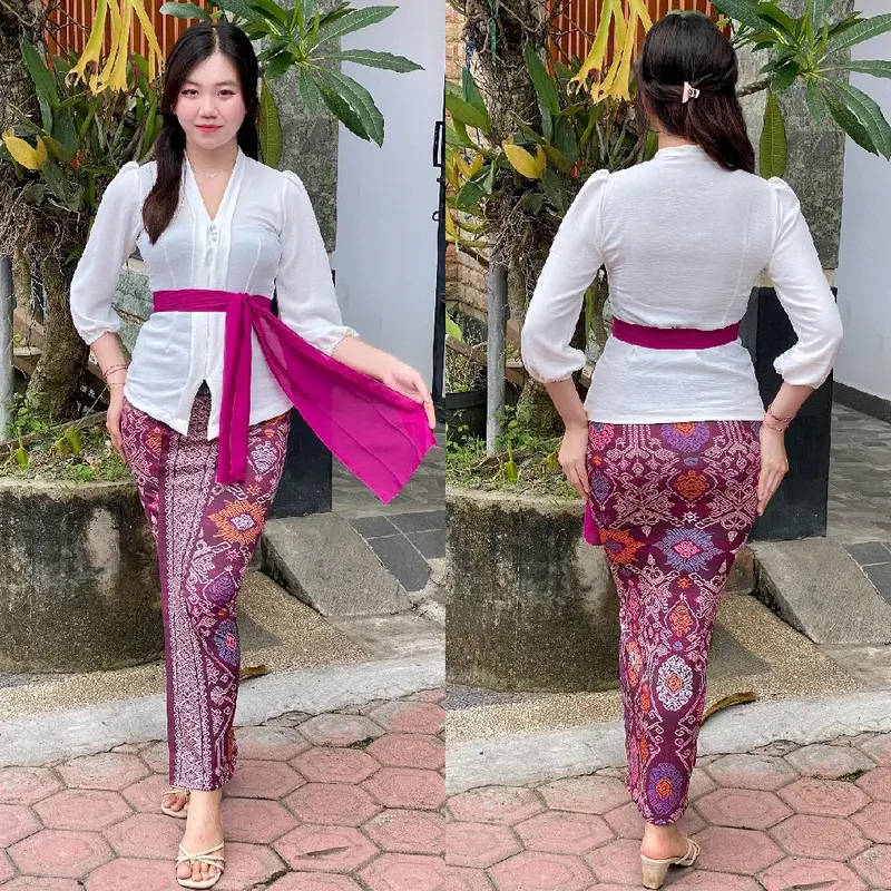 ONESET KEBAYA AIRFLOW LENGAN KERUT/setelan kebaya bali/set pakaian tradisional 7