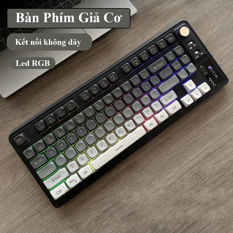 Bàn phím giả cơ G85 Bluetooth - USB 2.4G Led RGB kết nối 3 chế độ sử dụng điện thoại, Mac, máy tính và laptop