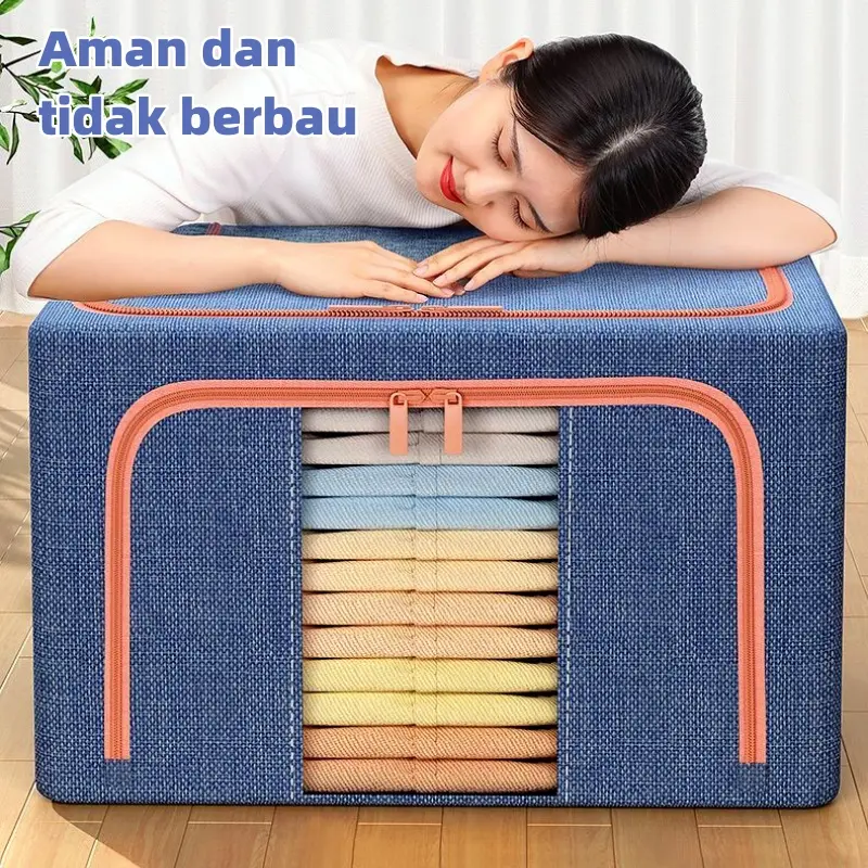❤ 110L harga murah ❤storage box besar kotak penyimpanan baju Bisa dilipat box baju tempat penyimpanan Serbaguna Rumah organizer 1