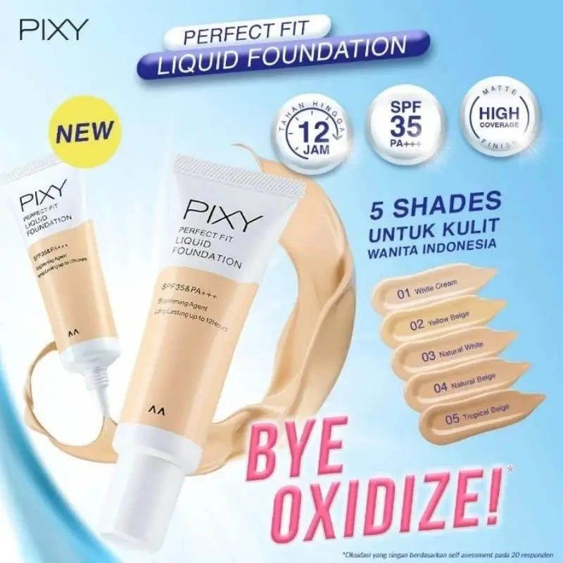 PIXY BUY 1 GET 1 Perfect Fit Liquid Foundation SPF 35 PA+++ 20ml - FREE TWO WAY CAKE REFFIL ~ ORIGINAL 100% 2