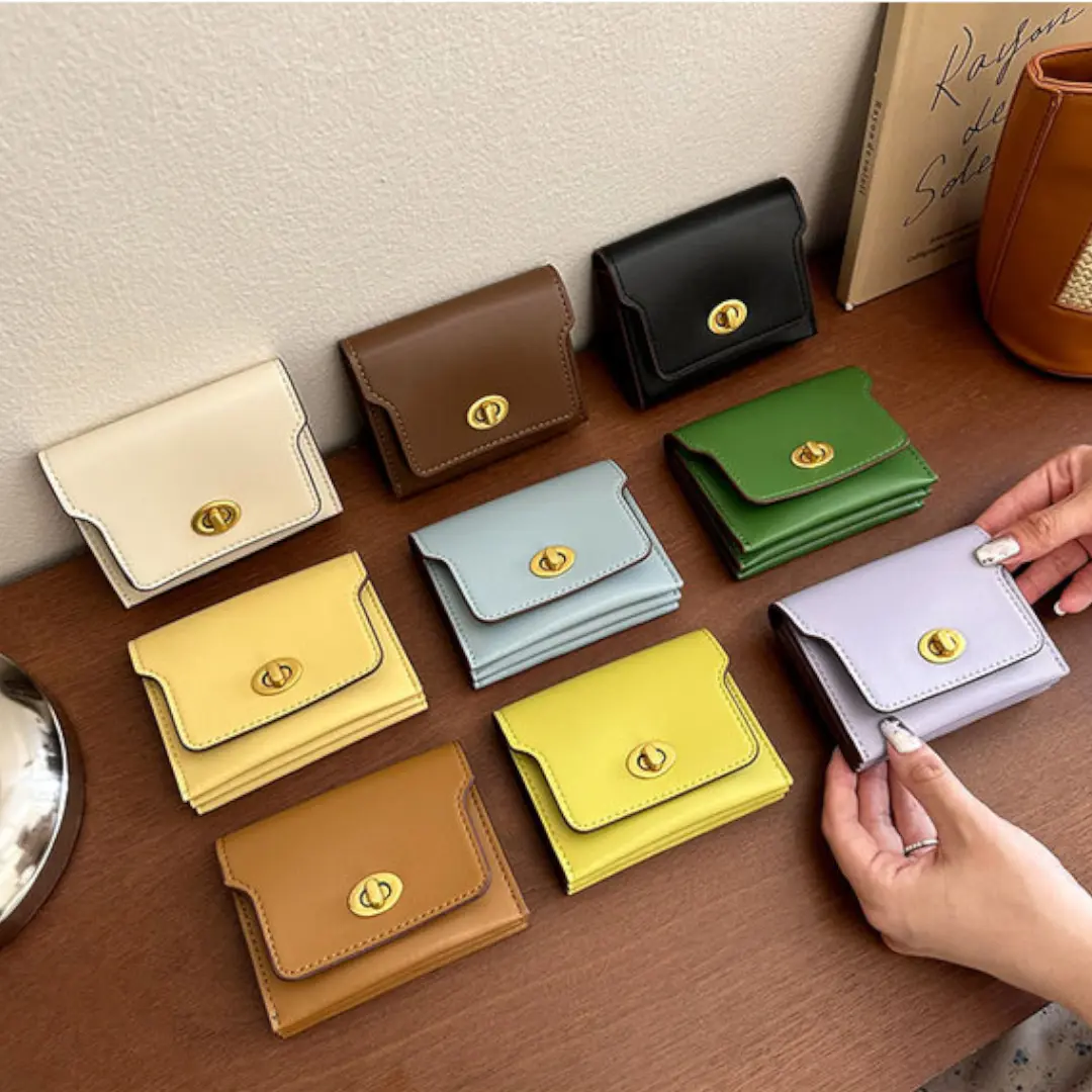DM Dompet Kulit Wanita Dompet Kartu Lipat Card Holder Modis