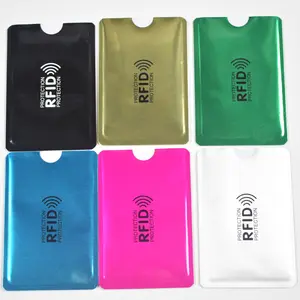1Pc/Lot Anti Scan RFID NFC Sleeves Wallet Blocking Lock Protection Metal Aluminium 6.2*9.2cm Bank Credit Card Holder Case