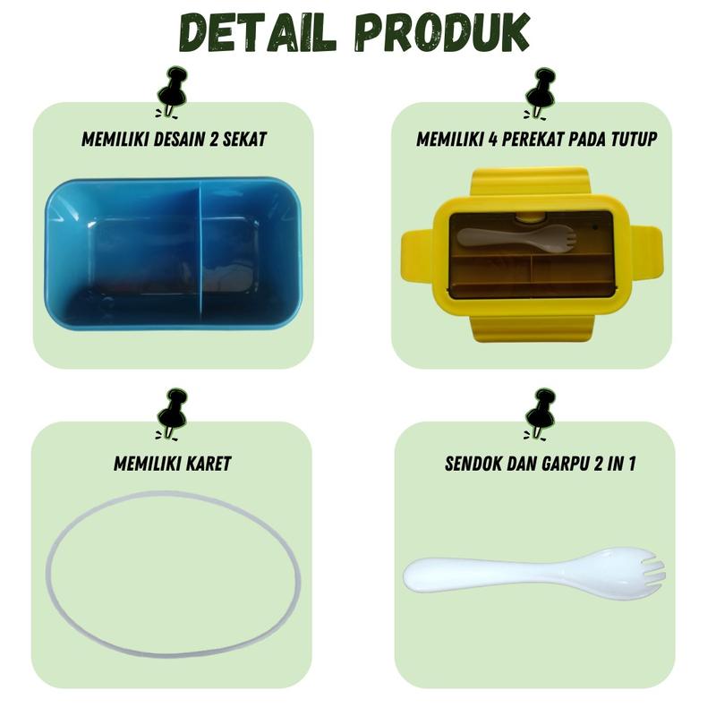 PAKET SPESIAL 1 PCS LUNCH BOX 2 SEKAT 1100 ML DAN 1 PCS TAS LUNCH BOX THERMAL KOTAK BEKAL KOTAK MAKANAN TAS SERBAGUNA 4