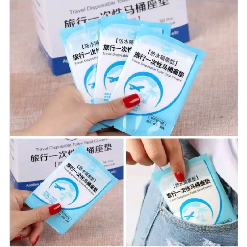 TRAVEL TOILET SEAT COVER DISPOSABLE / ALAS DUDUK KLOSET TOILET PLASTIK /ALAS DUDUK TOILET 2