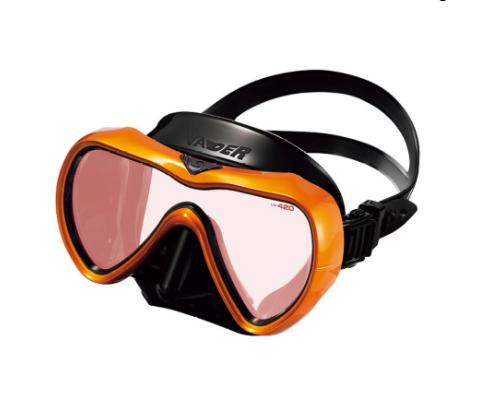 Diving Mask Gull Vader UV420 Black Silicone Kohaku Orange