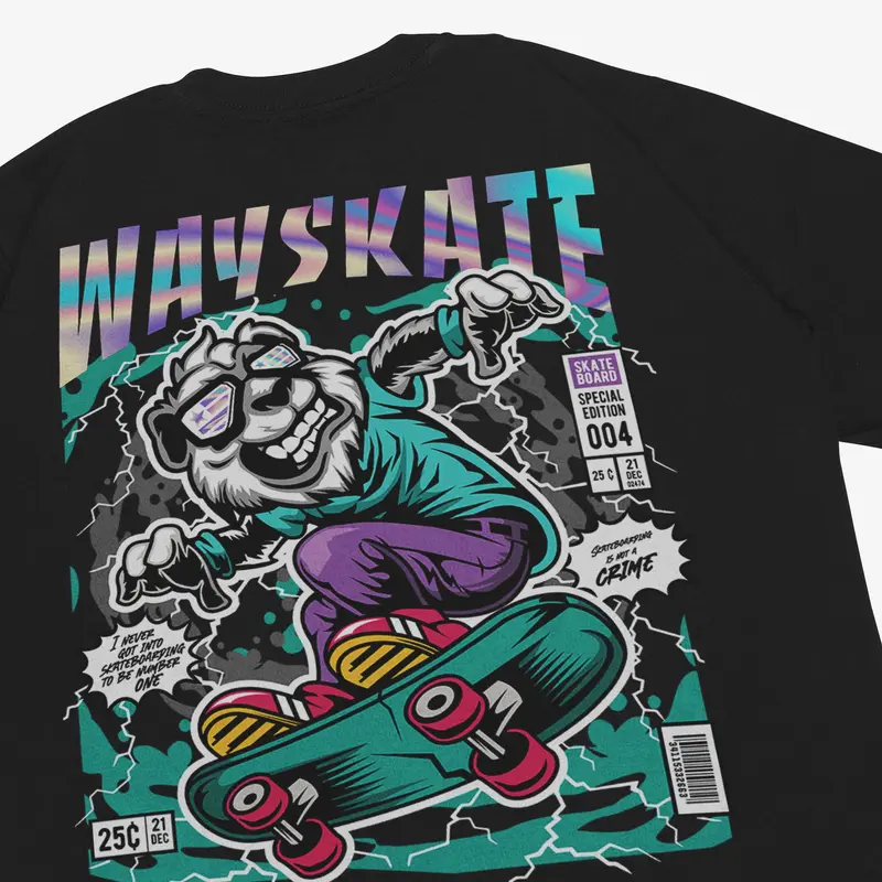 Baju Distro Sablon Reflective Rainbow Way Skate Unisex Pria Wanita Cotton Combed Gratis Stiker & Goodiebag - Way Kaos - Sablon, Oblong Cowok Surfing 1