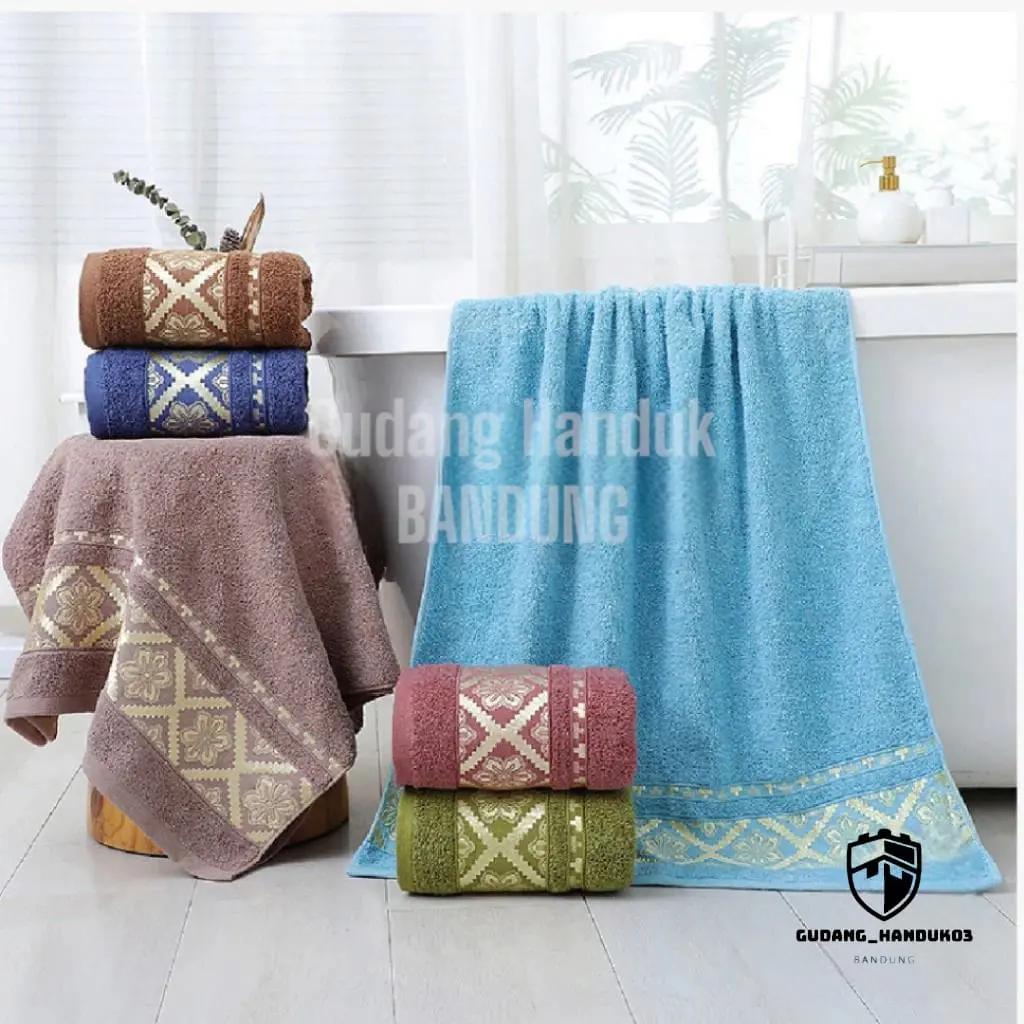 Handuk Mandi Dewasa Jumbo Size 80x160 Motif Silang New Tebal Lembut Mudah Menyerap Air