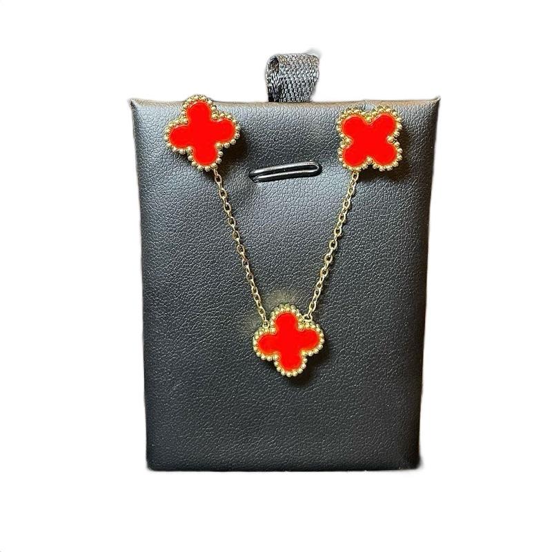 set dây chuyền khuyên tai 2 món bản 12mm mang lại may mắn cho người đeo