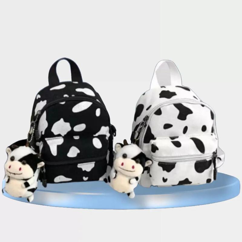 Tas Ransel Mini Anak-Anak Motif Sapi Sablon Tanpa Gantungan Boneka - Fashion 3