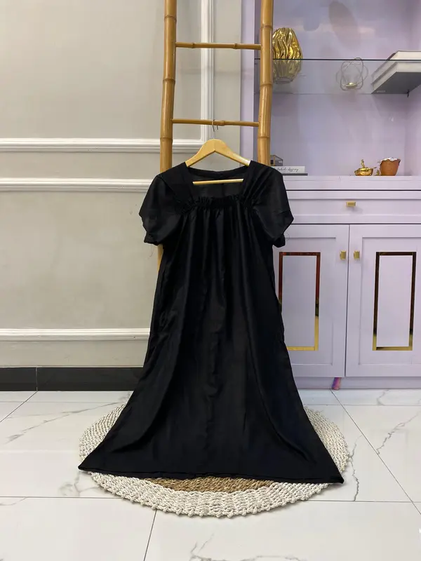 Daster Fuji Polos Isi 2 Pcs Busui Karet Terlaris Lengan Lonceng A-Line Manis Katun Rayon Lembut Motif Oversize Dress Tidur Nyaman 5