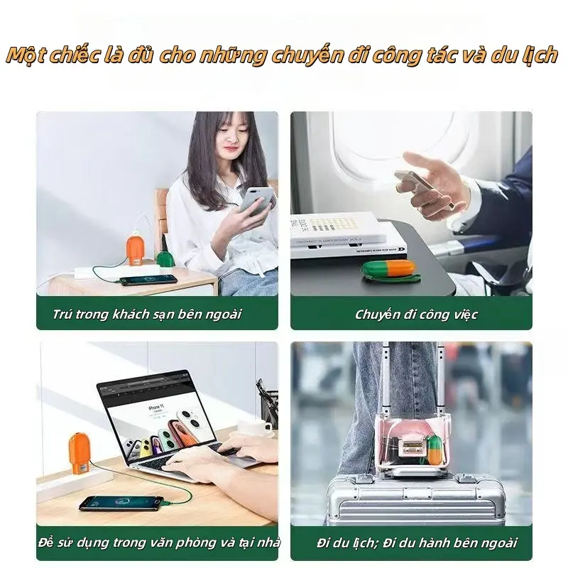 Bộ sạc điện thoại di động du lịch, Cáp dữ liệu Có Thể Thu Vào Ba trong một Cầm Tay Thích hợp cho Apple, Android và Type-C, Cáp sạc 3