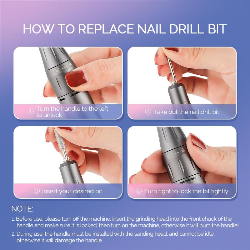 Product Introduction of Nail Grinder Nail Drill Machine Nail Polisher 0~35000rpm 30W Portable High-grade Nail Design Device Nail Care Manicure 28