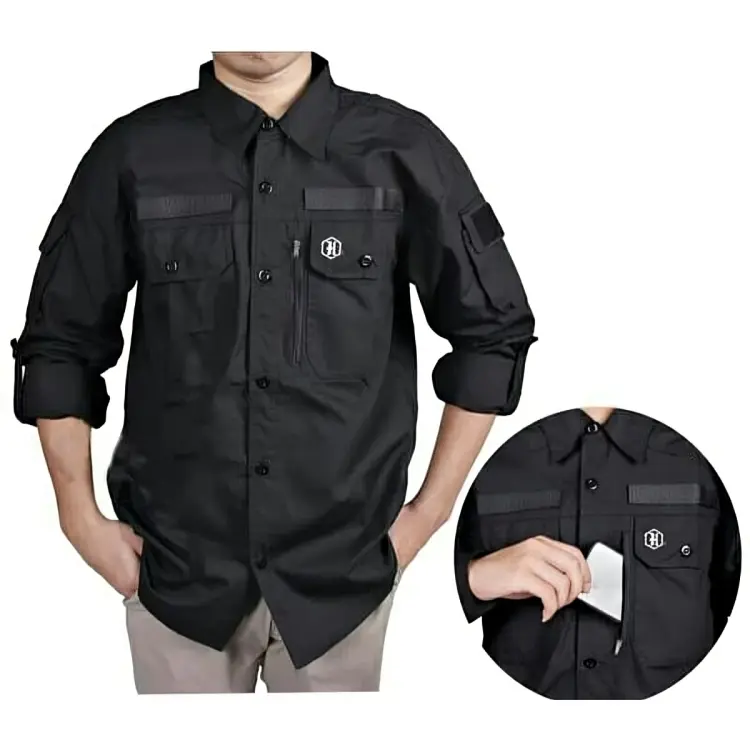 Kemeja Tactical Hexagon Kemeja Kerja Lapangan Outdoor Pria