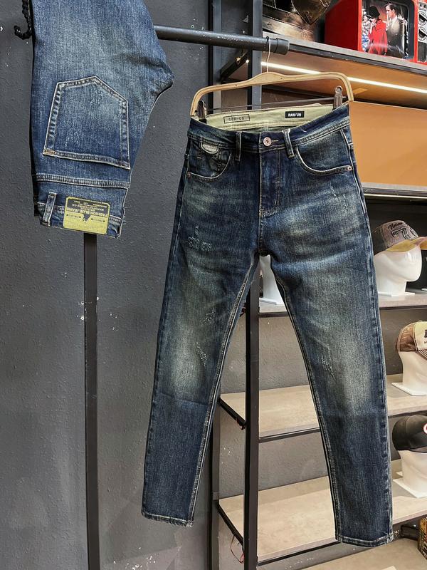 GIÁ MỞ BÁN Jean Denim Guangzhou 2316 Quần Jean Nam Dài Màu Xanh Đậm Was Cào Nhẹ Mẫu Mới Chi Tiết Như Hình J4026