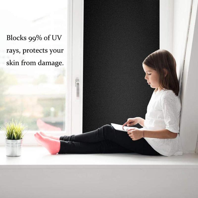 Product Introduction of Miếng Dán Kính Mờ Màu Đen Hoàn Toàn, Phim Dán Cửa Sổ Phim Cách Nhiệt Chống Nắng Phòng Ngủ Phim Dán Kính Che Nắng Ban Công 50