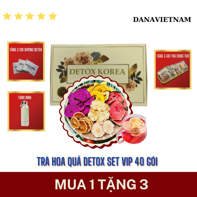   MUA 1 ĐƯỢC 4  Hộp 40 gói trà detox hoa quả sấy lạnh robimart - tặng bình thủy tinh 300ml mật ong đường Nước Trà Tea Chè 