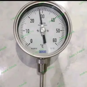 termoneter wika 2,5 inch 0-60°C model raket stik 10cm conector 1/4"