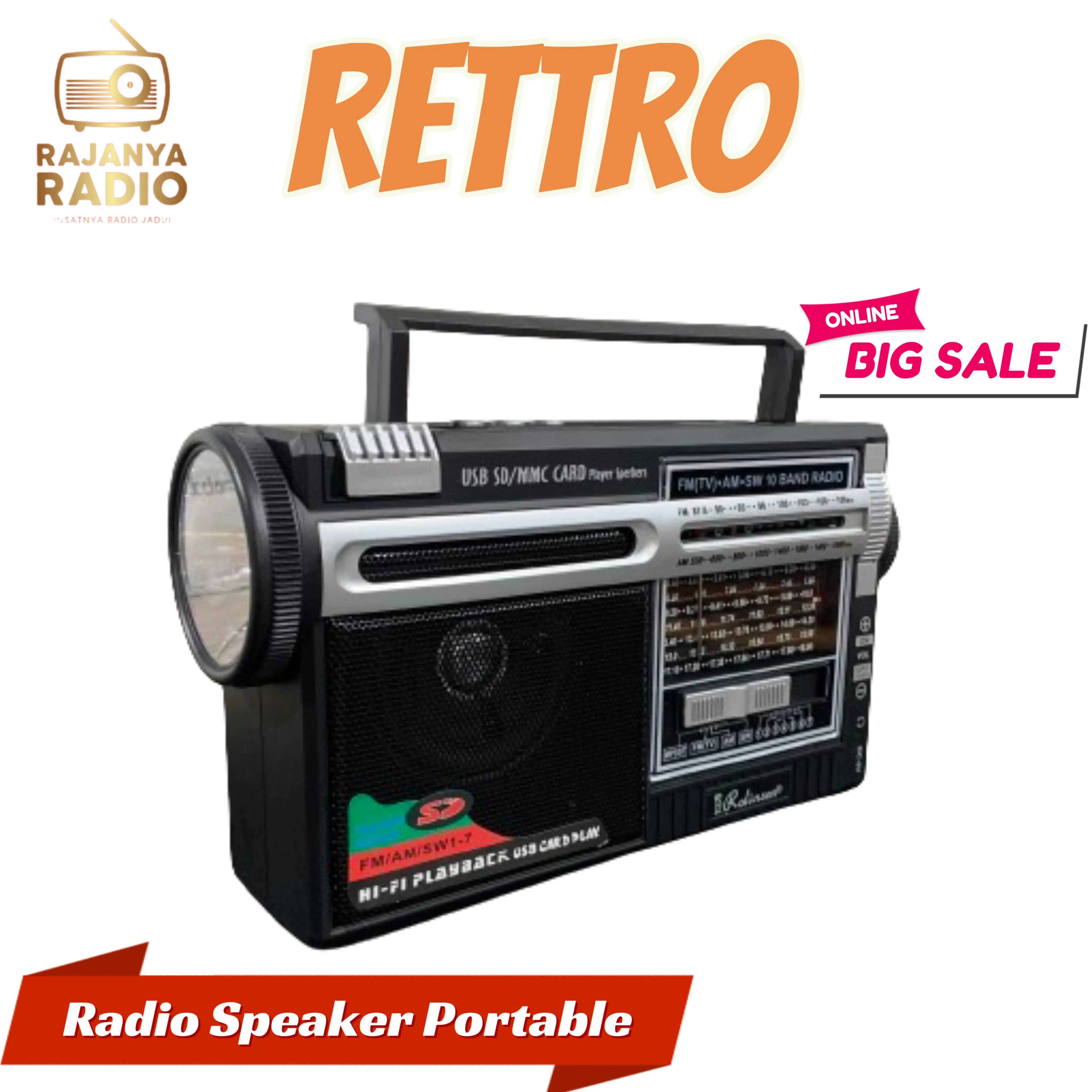 Radio Speaker Portable Rolinson RETRO SERIES RL-4049BT Sudah termasuk lampu LED LIGHT 0.5W X 1PCS