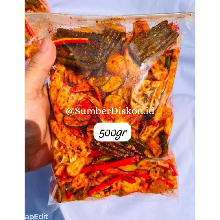 Seblak Kering Campur Mix 500gr Renyah Gurih Bbu Melimpah Cemilan Kerupuk Kering Krupuk Pedas Snack Food