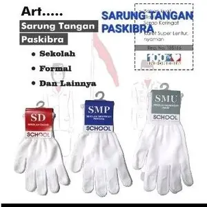 SARUNG TANGAN RAJUT PUTIH SPANDEX DEWASA SARUNG TANGAN UPACARA PASKIBRA HAJI PENGANTIN untuk SD SMP SMA Dewasa melindungi tangan dari panas dan dingin - Gloves