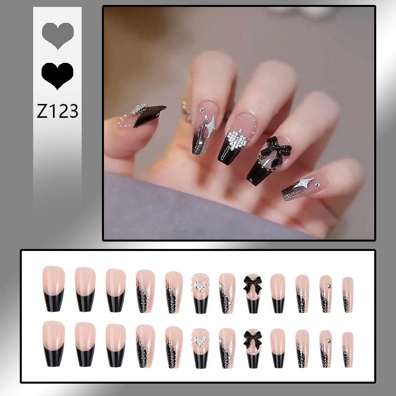 Product Introduction of [Free Jelly Glue] French Manicure Short False Nails Manicure Fake Nails Fake Nails Cute Fake Nails Angry Nails Short Nail Polish 16