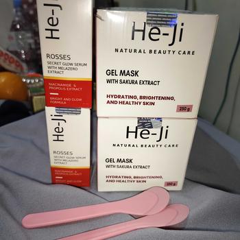 Product Review of [He-Ji] PROMO BUNDLING HEMAT Gel Mask With Sakura Exract 250gr & Rosses Secret Glow Serum 20ml from F**y 0