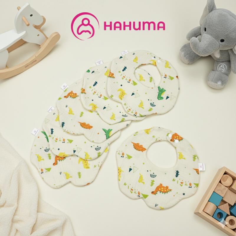 Yếm cổ tròn xoay 360 độ có chống thấm vải xô muslin mềm mịn thấm hút tốt cho bé