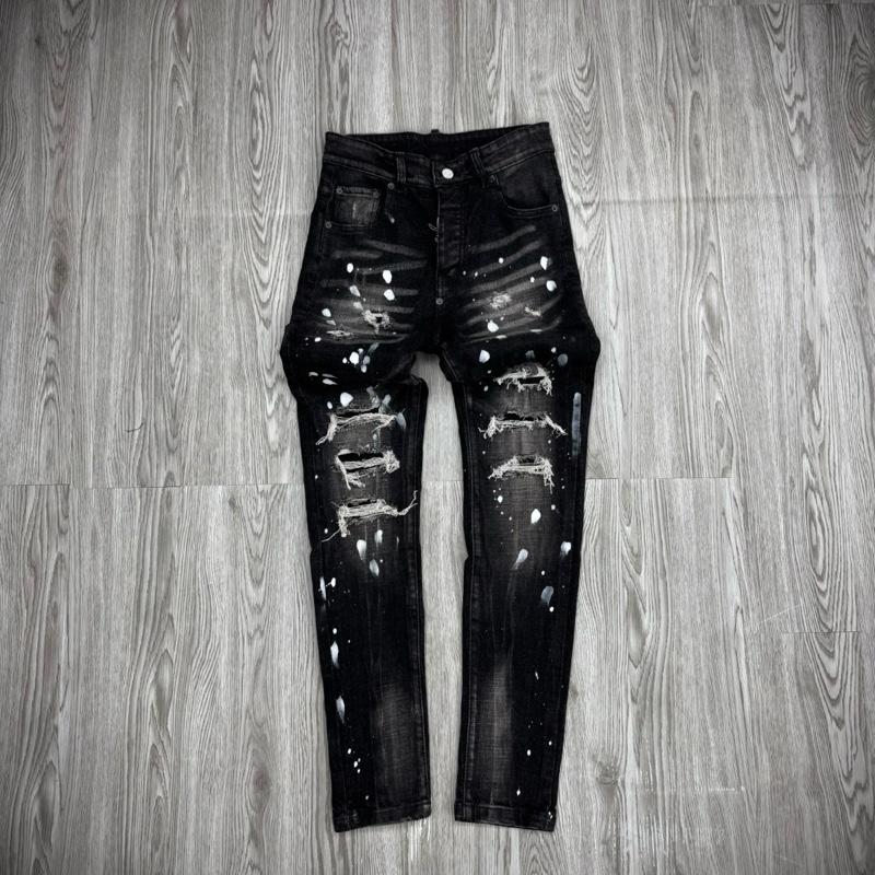 Quần Jean D-3 Đen Khói 4 Cúc Loại 1 Cúc Dự Phòng+2Tag Sườn+Túi Bò