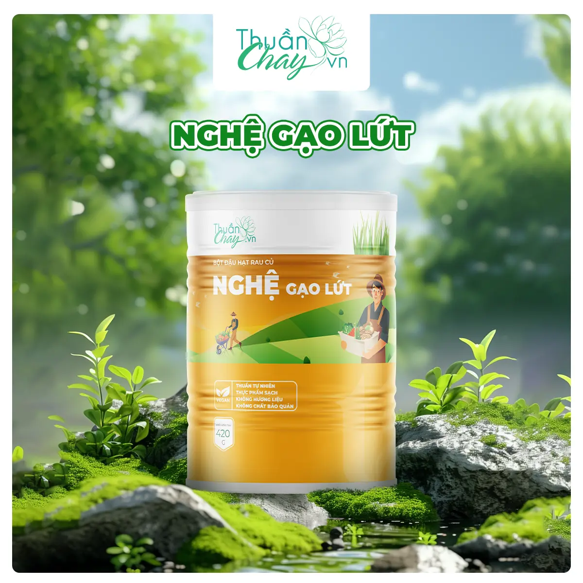 BỘT NGHỆ GẠO LỨT 420g - Bột ngũ cốc đậu hạt rau củ
