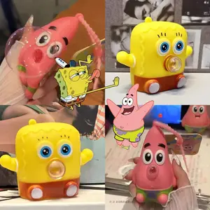 Gantungan Kunci SpongeBob  Patrick Star Bisa Tiup Gelembung - Mainan Anti-Stres 2025, Hadiah Gantungan Tas Lucu penghilang stress boneka Anak Kado Kotak Toys mainan pereda stres squeeze pop ball